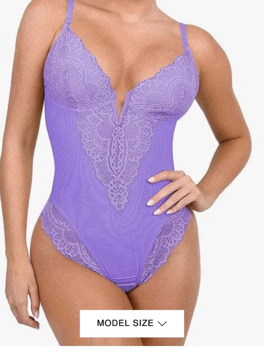 NWT Popilush Shapewear Lace Deep V-Neck Sculpting Thong -price is firm !